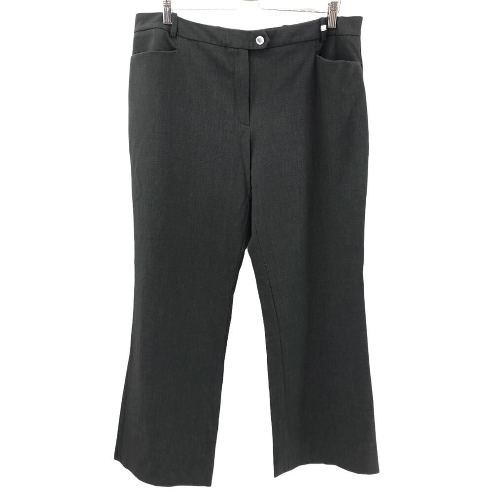 Calvin Klein Size US 14 Short Gray Relaxed Bootcut Work Trouser Dress Pants